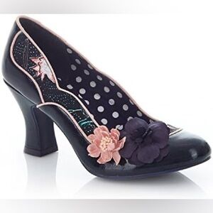 Ruby shoo- “viola” size 9 blue flower and feather heels